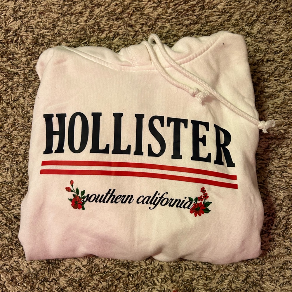 Hollister white hoodie